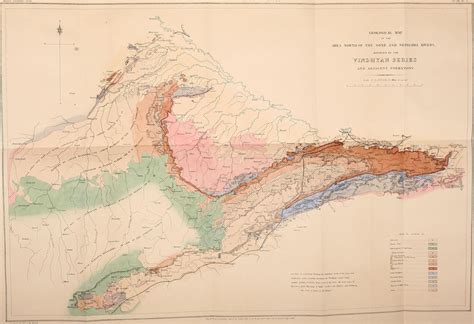 1871 Geologic Map of the Vindhyan mountains in Central India | Geography map, Map, Old maps