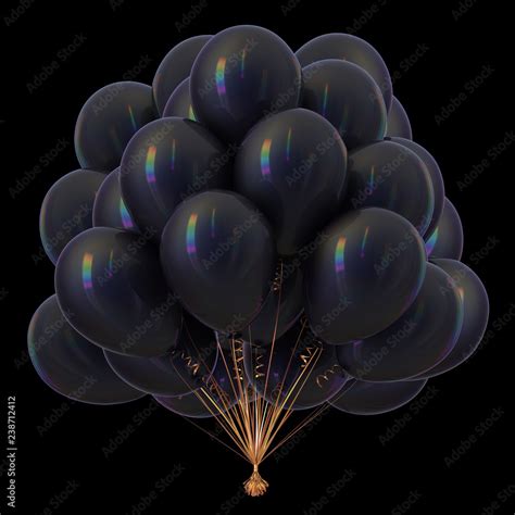 black party balloons bunch. birthday decoration dark beautiful ...