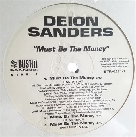 Deion Sanders - Must Be The Money (1994, Vinyl) | Discogs