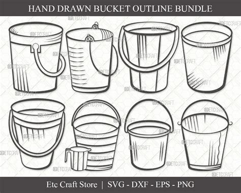 Bucket Outline SVG Cut File Bucket Svg Cleaning Svg | Etsy