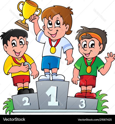 Cartoon winners podium Royalty Free Vector Image