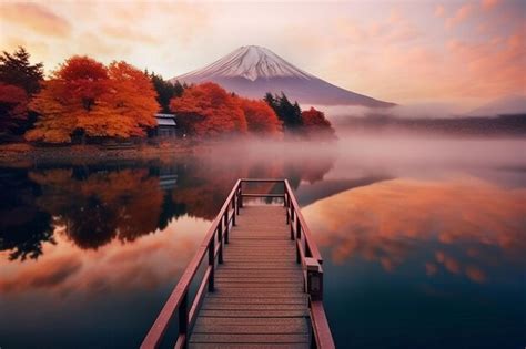 Premium AI Image | sunrise over mt fuji