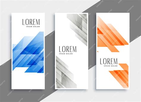 Free Vector | Abstract set of geometric banners