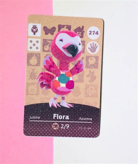 Flora amiibo card .Animal Crossing NFC amiibo card . Flora | Etsy