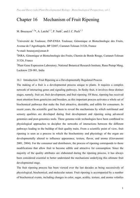 (PDF) Mechanism of Fruit Ripening