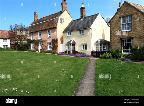 Colourful cottages, Kimbolton village, Cambridgeshire; England, UK Stock Photo - Alamy