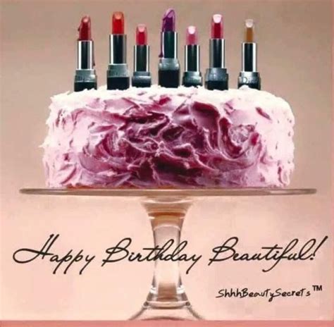 Happy birthday beautiful Cake with lipstick | Happy birthday beautiful ...