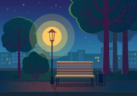 Park At Night Illustrations, Royalty-Free Vector Graphics & Clip Art - iStock