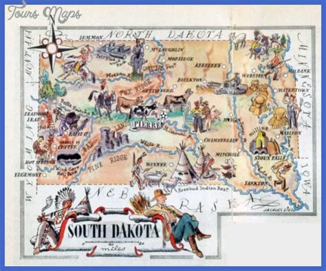 South Dakota Map Tourist Attractions - ToursMaps.com