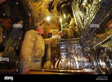 the Black Madonna at Montserrat monastery near Barcelona Spain Stock ...