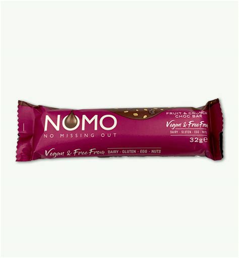 NOMO Fruit and Crunch Vegan Chocolate Bar Dairy Free, gluten free | Goodness Goodies