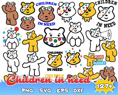 Children In Need Bundle Svg, Pudsey Bear Svg, Red Nose Day, | Inspire Uplift