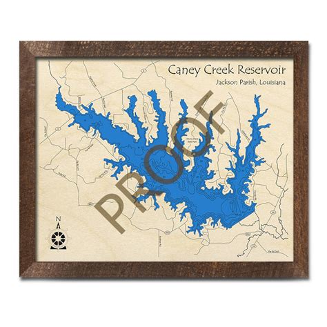 Caney Creek Reservoir Louisiana 3D Wood Map Custom Nautical - Etsy