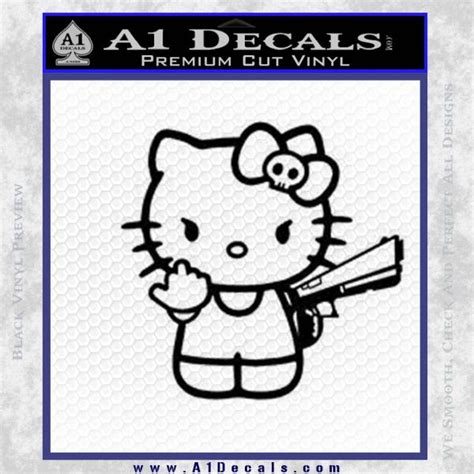 Hello Kitty Finger Gun Decal Sticker » A1 Decals