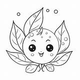 رسم لطيف صفحة التلوين البرتقالي مع أوراق الشجر والفقاعات مخطط الرسم  sketch template