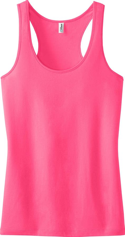 District - Ladies Junior Fit 60/40 Racerback Tank Top. DT237 | Neon pink tank top, Tank tops ...