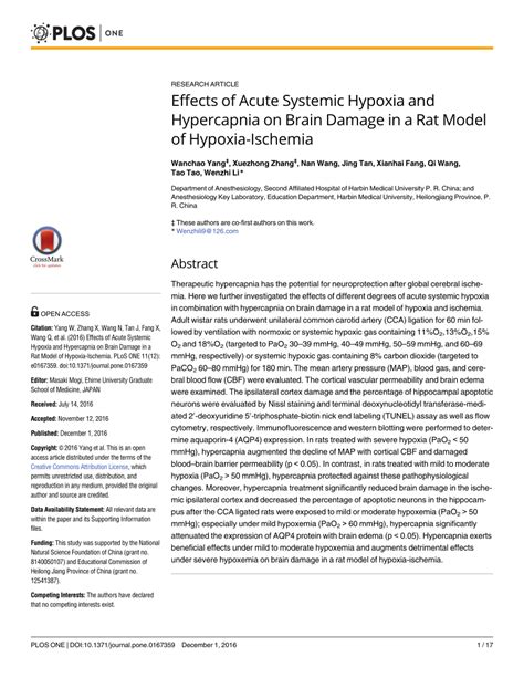 (PDF) Effects of Acute Systemic Hypoxia and Hypercapnia on Brain Damage ...