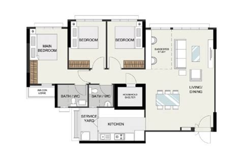 2 Room Hdb Flat Floor Plan - floorplans.click