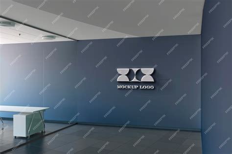 Premium PSD | Office Wall Sign Mockup