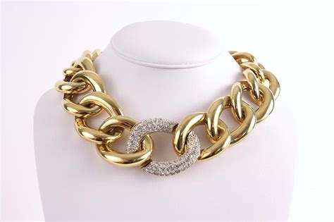 Vintage GIVENCHY Gold & Rhinestone Necklace at Rice and Beans Vintage