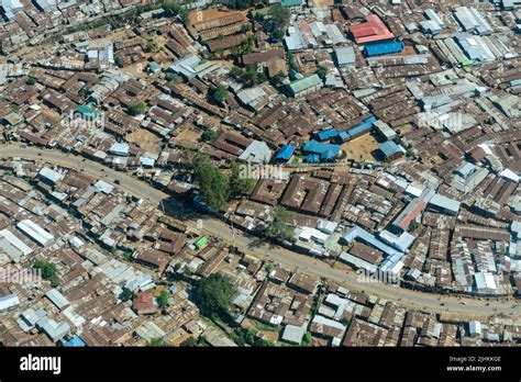 KENYA, Nairobi, aerial view of slum Kibera / KENIA, Nairobi ...