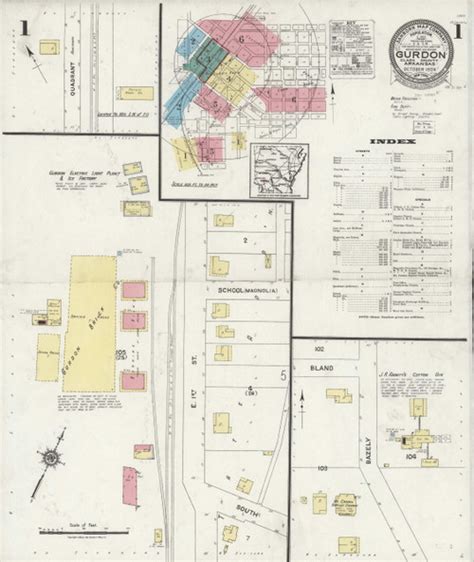 Gurdon, Arkansas 1924 - Old Map Arkansas Fire Insurance Index - OLD MAPS