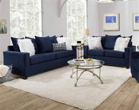 Andrew Indigo Blue Sofa and Loveseat | Urban Furniture Outlet | Blue furniture living room, Blue ...