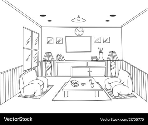 Interior living room scene Royalty Free Vector Image