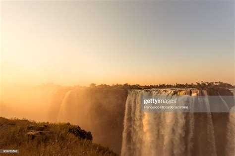 Victoria Falls At Sunset Zimbabwe Africa High-Res Stock Photo - Getty Images