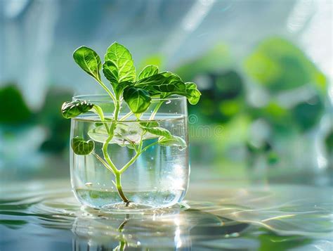 Potus Plant Growing in Glass Vase with Water. Stock Illustration ...