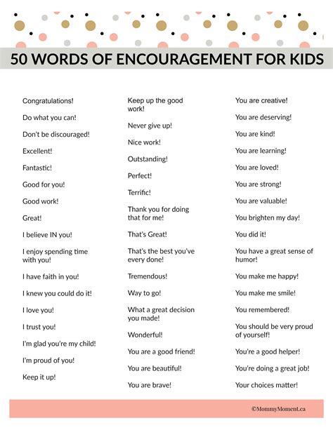 50 WORDS OF ENCOURAGEMENT FOR KIDS | Words of encouragement for kids ...