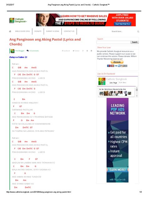 Ang Panginoon ang Aking Pastol (Lyrics and Chords) - Catholic Songbook™