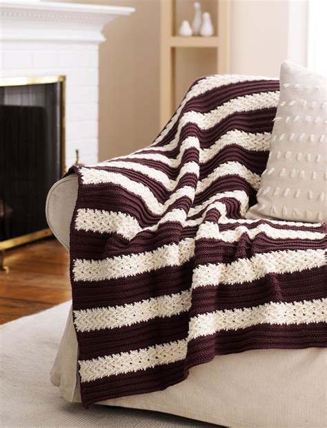 Herringbone Stripe Afghan | AllFreeCrochetAfghanPatterns.com