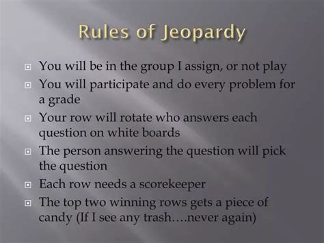 PPT - Rules of Jeopardy PowerPoint Presentation, free download - ID:6448989