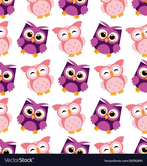 Colorful owl pattern Royalty Free Vector Image