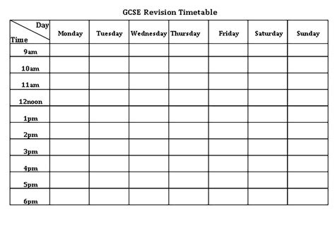 Timetable Templates Sample | Timetable template, Revision timetable template, Revision timetable