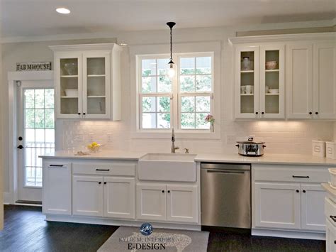 White kitchen, Bianco Drift quartz, Worldly Gray Walls, Pure White cabinets, Kylie M Interiors ...