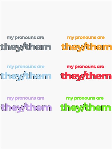 "Copy of Pronoun They/Them Sticker Pack" Sticker for Sale by Nowednesday | Redbubble