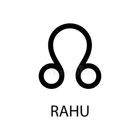 Rahu Planet Symbol. Ascending Lunar Node. Vector Black Sign on White ...