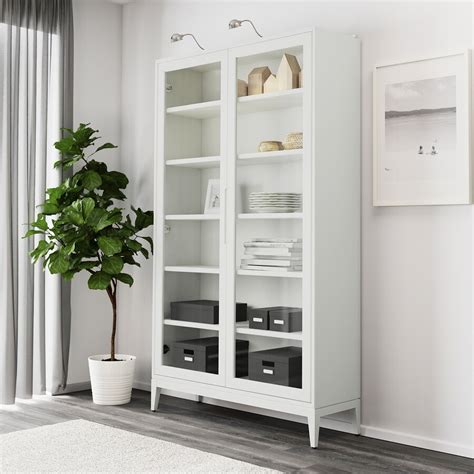 REGISSÖR Glass-door cabinet, white, 46 1/2x79 7/8" - IKEA