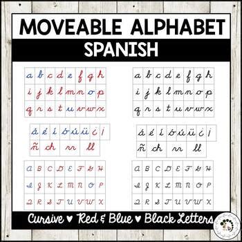 Spanish Moveable Alphabet | Cursive by Montessori Nature Multilingual