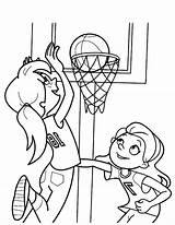 Girls Playing Basketball coloring Page  Download Print Or Color sketch template