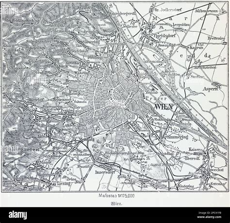 City map of the Austrian capital Vienna and its surroundings, Vienna ...