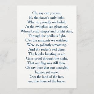 National Anthem Lyrics Gifts on Zazzle