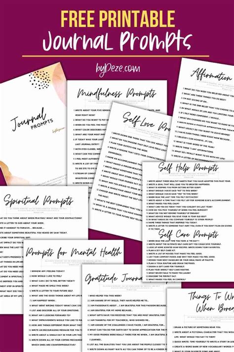 135 Printable Journal Prompts to Inspire Your Next Journal Entry {+ 7 Free PDFs} - byDeze