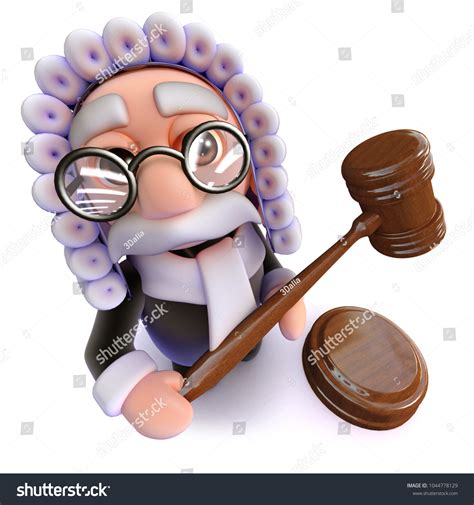 3d Render Funny Cartoon Judge Character Stock Illustration 1044778129 ...