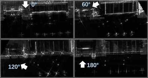 Example SAR images collected from 4 different aspects. Radar line of ...