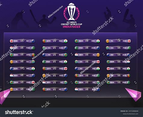 Fixtures Released Icc Mens Cricket World Stock Vector (Royalty Free ...