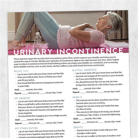 Urinary Incontinence Exercises Handout