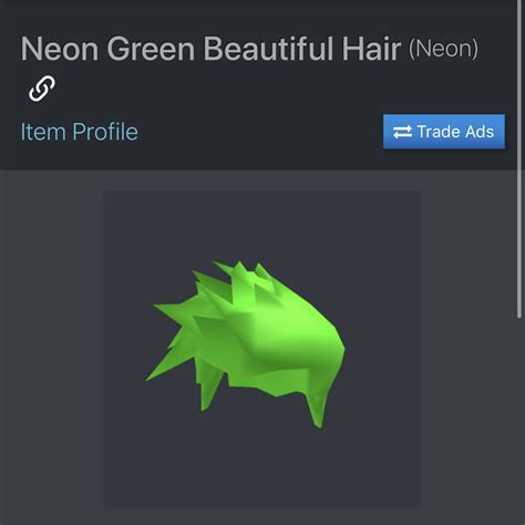 Collectibles | Roblox Neon Green Hair - In-Game Items - Gameflip